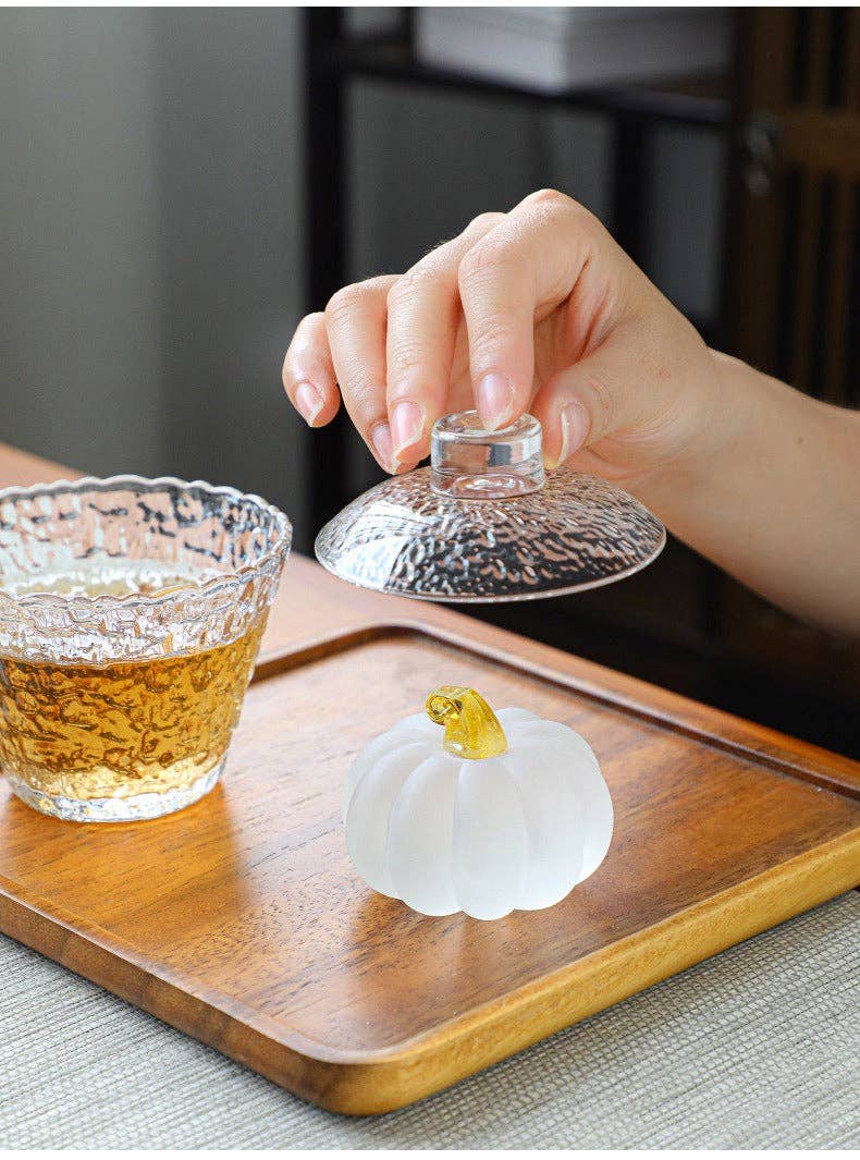 Gohobi （We cover U.S. import duties） - Wholesale Decorative Tabletop Object - Gohobi Pate de Verre Pumpkin Halloween Glass Ornament Teapot Lid Stand Paperweight34