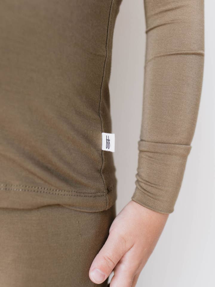 Forever French Baby - Wholesale Sleepwear Set - Kids - Bamboo Two Piece Pajamas | Olive Green3