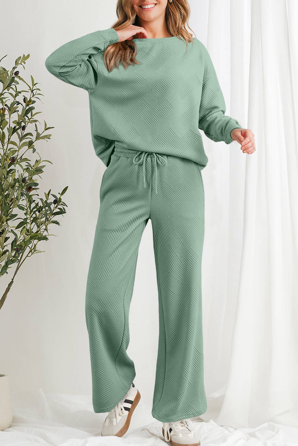 Aapparella - Vente Ensemble de vêtements d'intérieur – femme - Ensembles de pantalons de pyjama texturés et confortables multicolores | S-2XL29