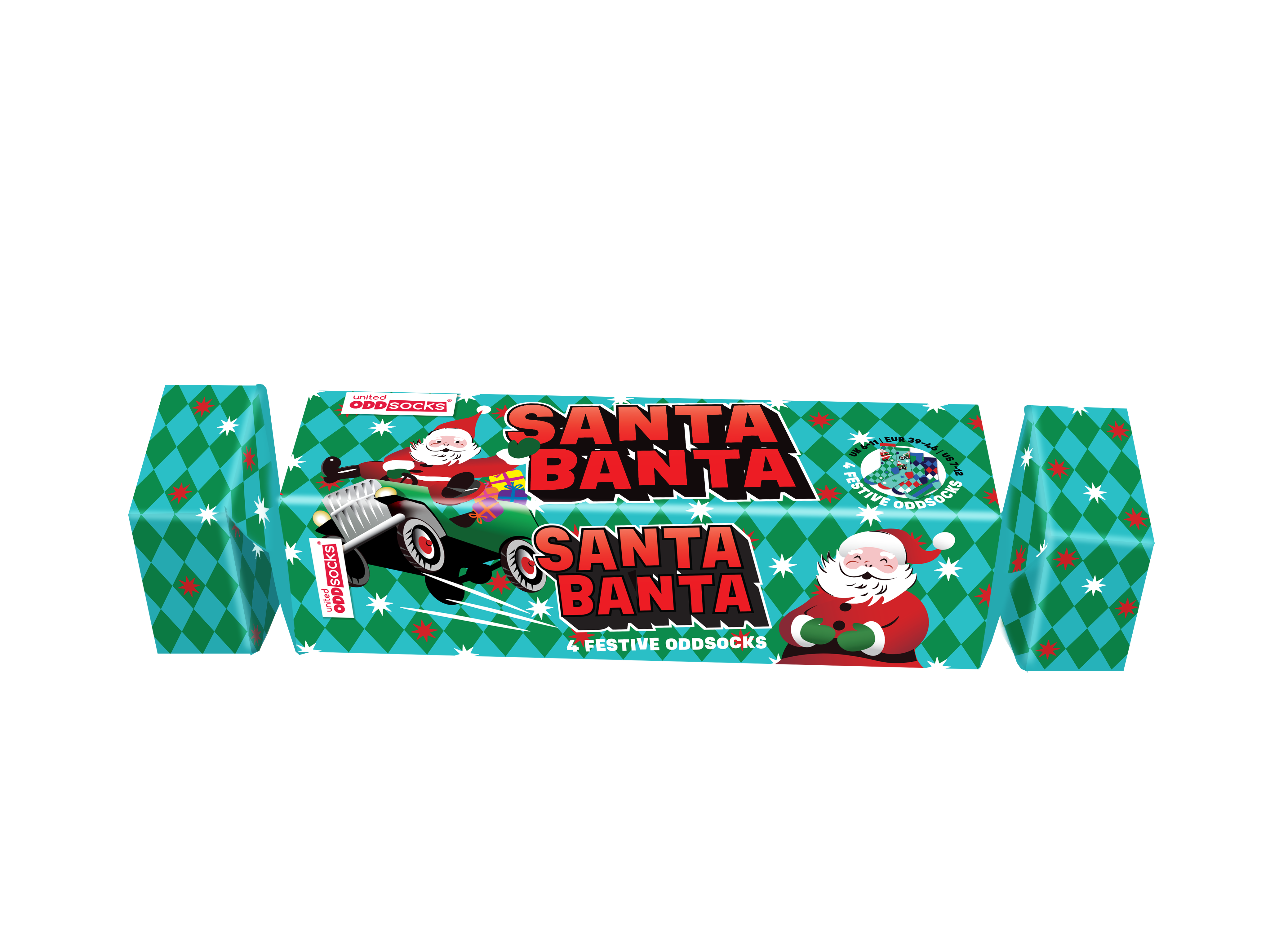 Sock Academy – wholesale Socks – Men's – SANTA BANTA - 4 Odd Socks Christmas Cracker |United Oddsocks1