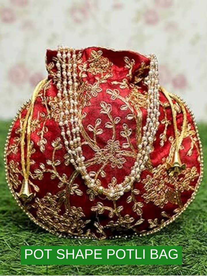 Sacs Potli pour femmes créateurs de bijoux, sacs à main de soirée pour femmes - Sacs Pot ShapePT pour la vente par Fashque Designs