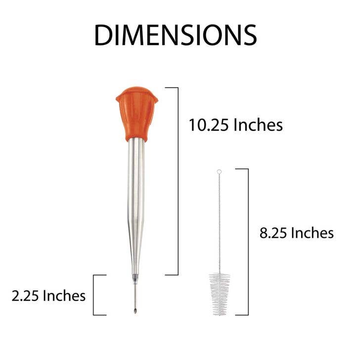 HIC - Harold Import Co. - Wholesale Kitchen Tool/Gadget - HIC Kitchen Roasting Baster With Cleaning Brush And Needle, 2oz3
