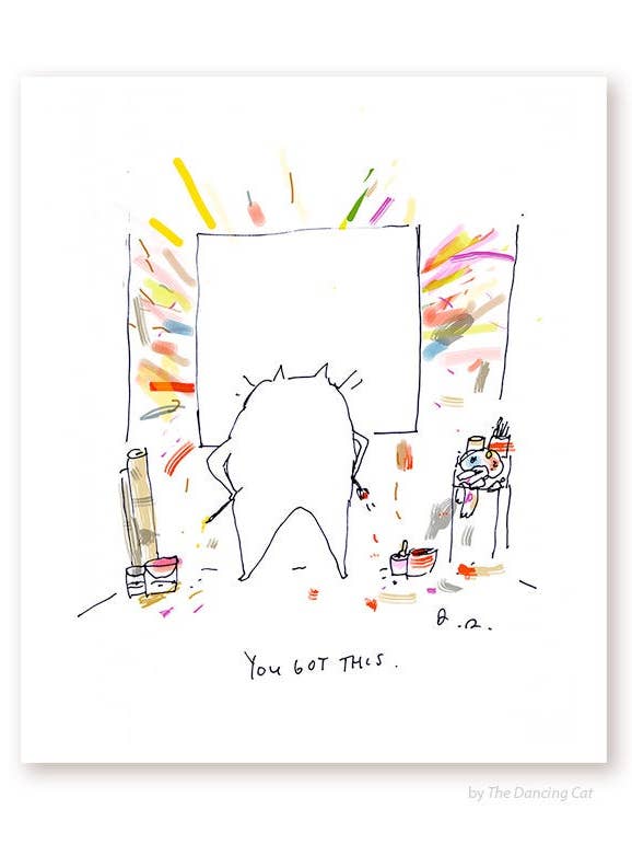 Du fik denne kat kunst print for engroshandel hos The Dancing Cat