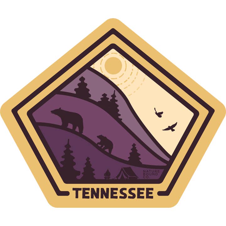 Autocollant de montagne "Camp de base violet" | Série A Ways Away pour la vente par Nature Bound Co