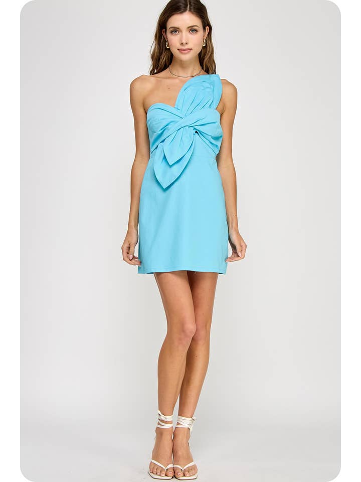 Strut & Bolt - Wholesale Dress - Women's - Knotted Flower Bow Mini Dress