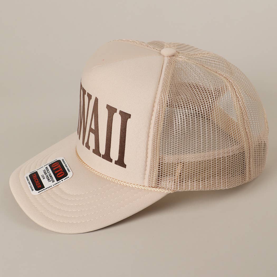 Fashion City - Wholesale Trucker Hat - Unisex - HAWAII Text Printed Mesh Back Foam Trucker Hat21