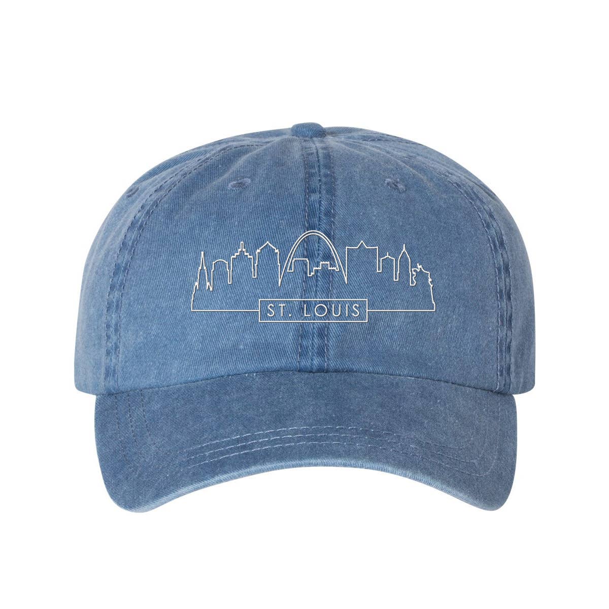 Lucky Luna Apparel - Wholesale Baseball Cap - Unisex - Skyline St. Louis Embroidered Pigment Dyed Dad Hat12