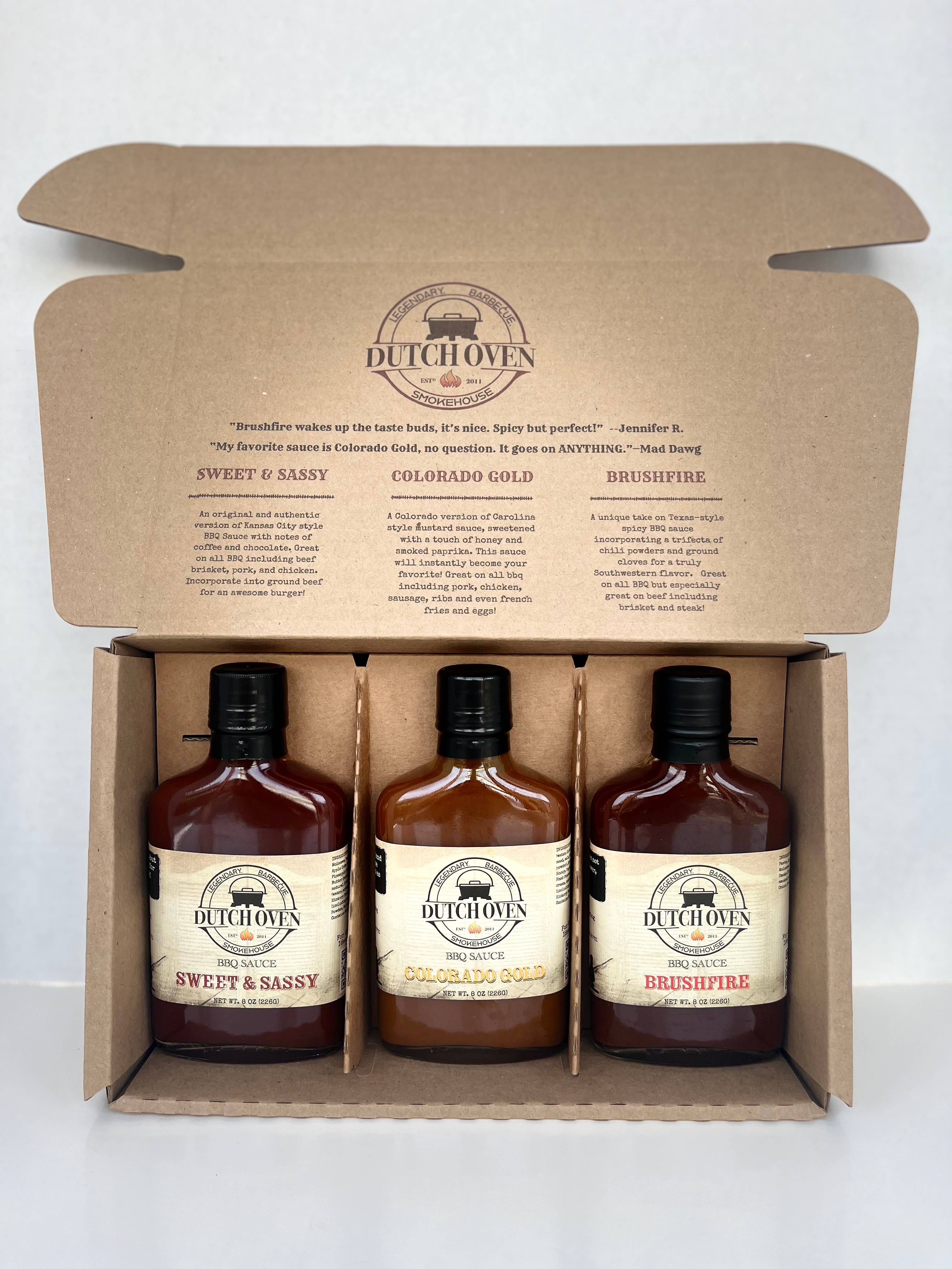 The Dutch Oven Smokehouse - Wholesale BBQ Sauce - Dutch Oven 3 Pack Gift Box