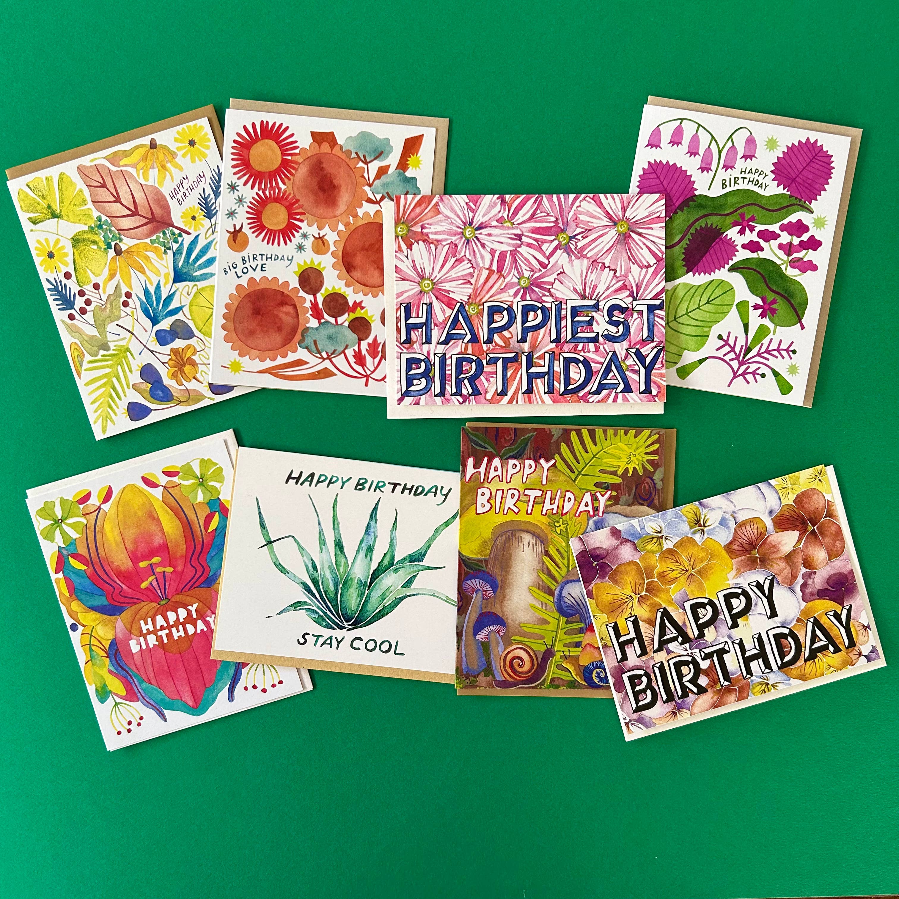 Katie Blanchard Art + Works - Wholesale Birthday Card - Bright Floral Birthday Card1