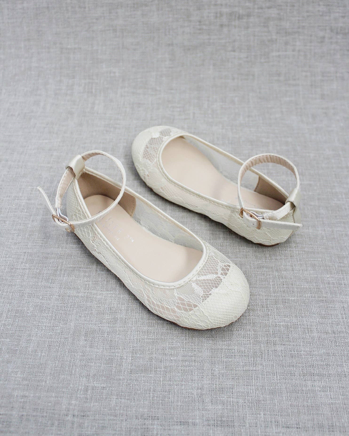 Kailee P. - Wholesale Flats/Loafers - Kids - Lace Ballet Flats with Ankle Strap4