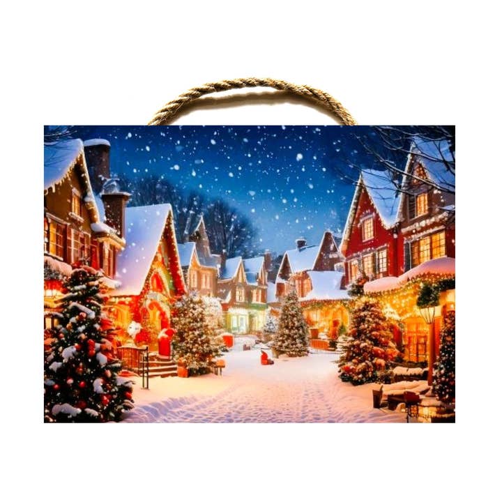 Wood Sign Christmas Village for wholesale by Ron Knight Entertainment, LLC