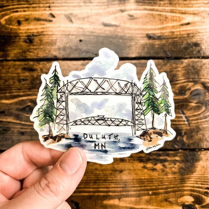 Art by Sj Nielsen - Wholesale Sticker - Duluth Lift Bridge Vinyl Sticker