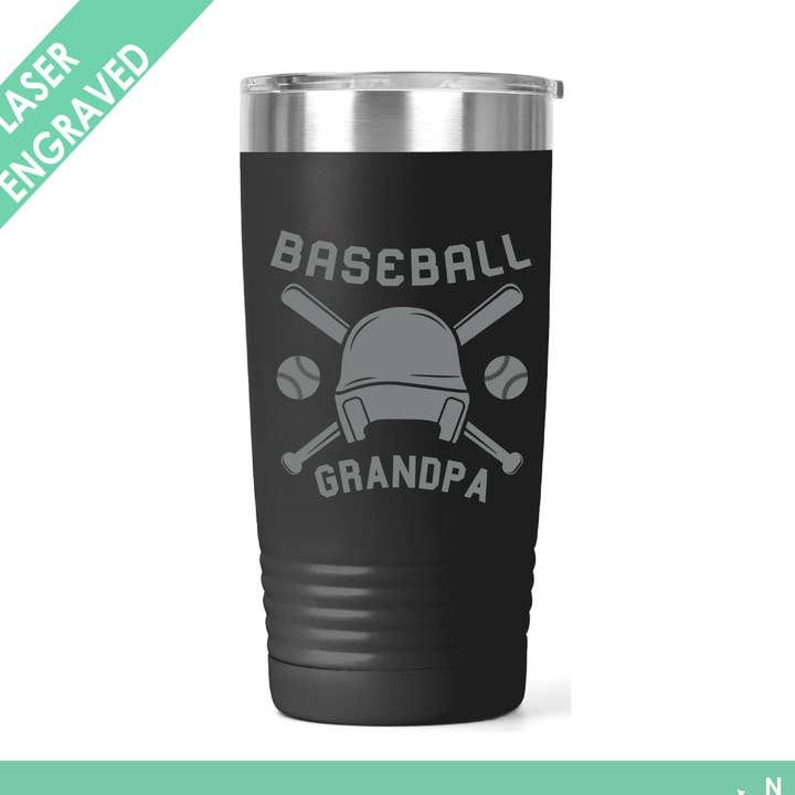 Baseball Grandpa Tumbler - Sports Grandpa Baseball Tumbler por atacado de Northern Country Girl Designs, LLC