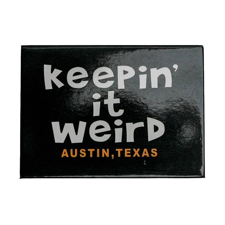 Keepin' It Weird Black Rectangle Magnet for wholesale by Scruffy's Ventures Inc.