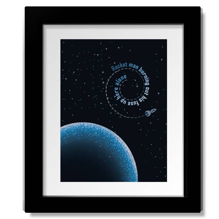 Rocket Man by Elton John - Classic Rock Music Song Lyric Art for wholesale by Song Lyrics Art