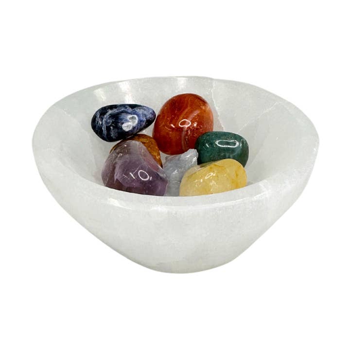 2.5" Selenite Bowl - Charging/Cleansing Bowl - Smudge Bowl for wholesale by Flow State
