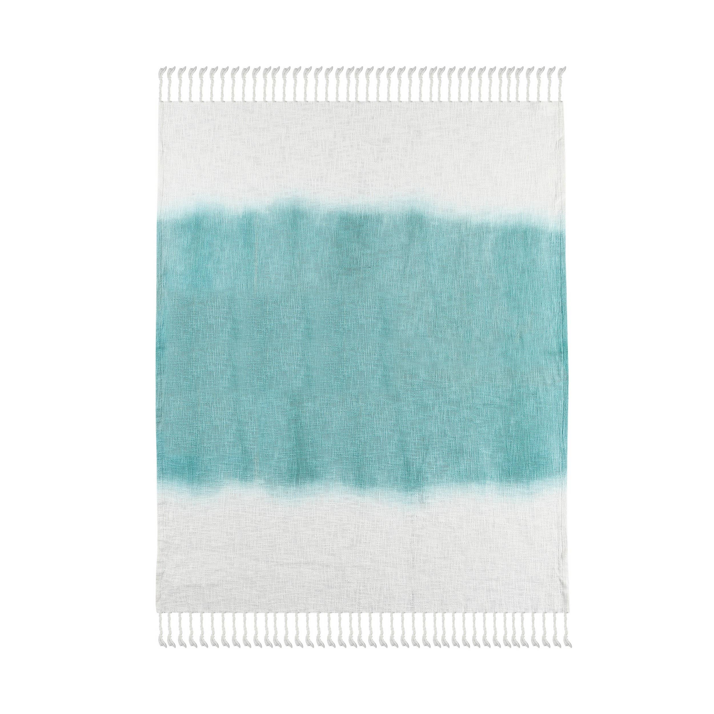 LR Home - Wholesale Throw Blanket - Hand-Dyed Color-Block Lightweight Cotton Throw With Fringe11