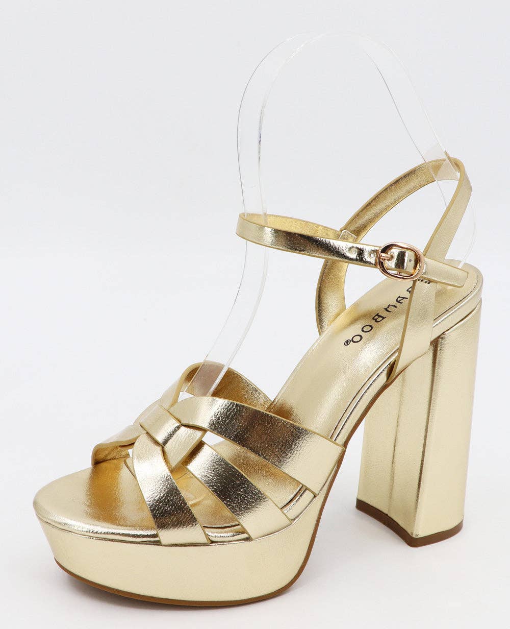 Mars Sky Shoes Wholesale - Wholesale Platform Heels - Women's - Bamboo MONIKA-10 Chunky High Heel Platform Woven Strappy Band Sandals-12 Pairs Pack-19.55/Pair5