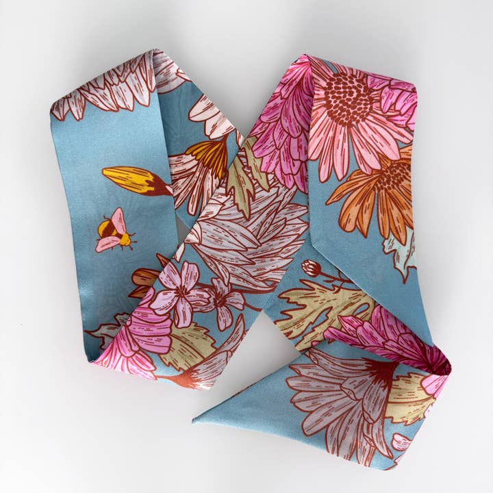 LENÇO DE SEDA FINO | Zumbido Floral por atacado de BOUCHETTE & CO. LLC