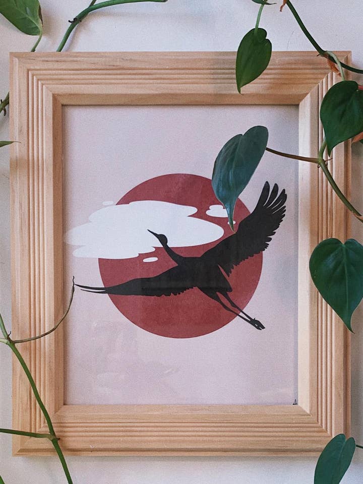 Cranes in the Sky Print for wholesale by Growing Lines