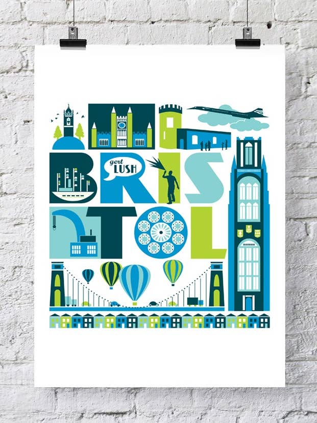 Bristol City Print for wholesale by Susan Taylor Design