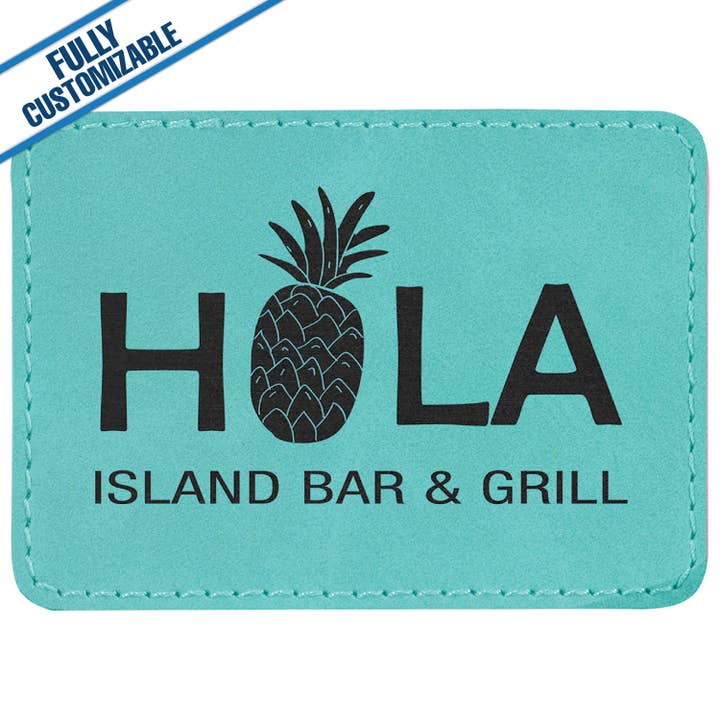 GiftWorksPlus - Wholesale Patch - Engraved Leatherette Rectangle Patch - Fully Customizable8