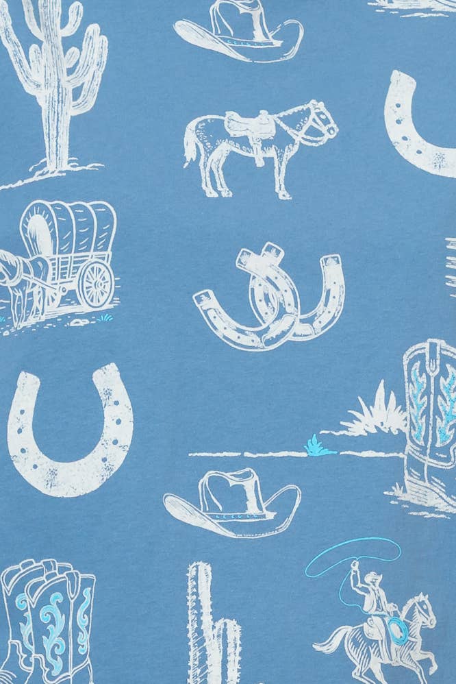 Taelynn - Wholesale T-Shirt - Women's - HT28781T-WESTERN PRINTED SHORT SLV ROUND NECK T-SHIRT25