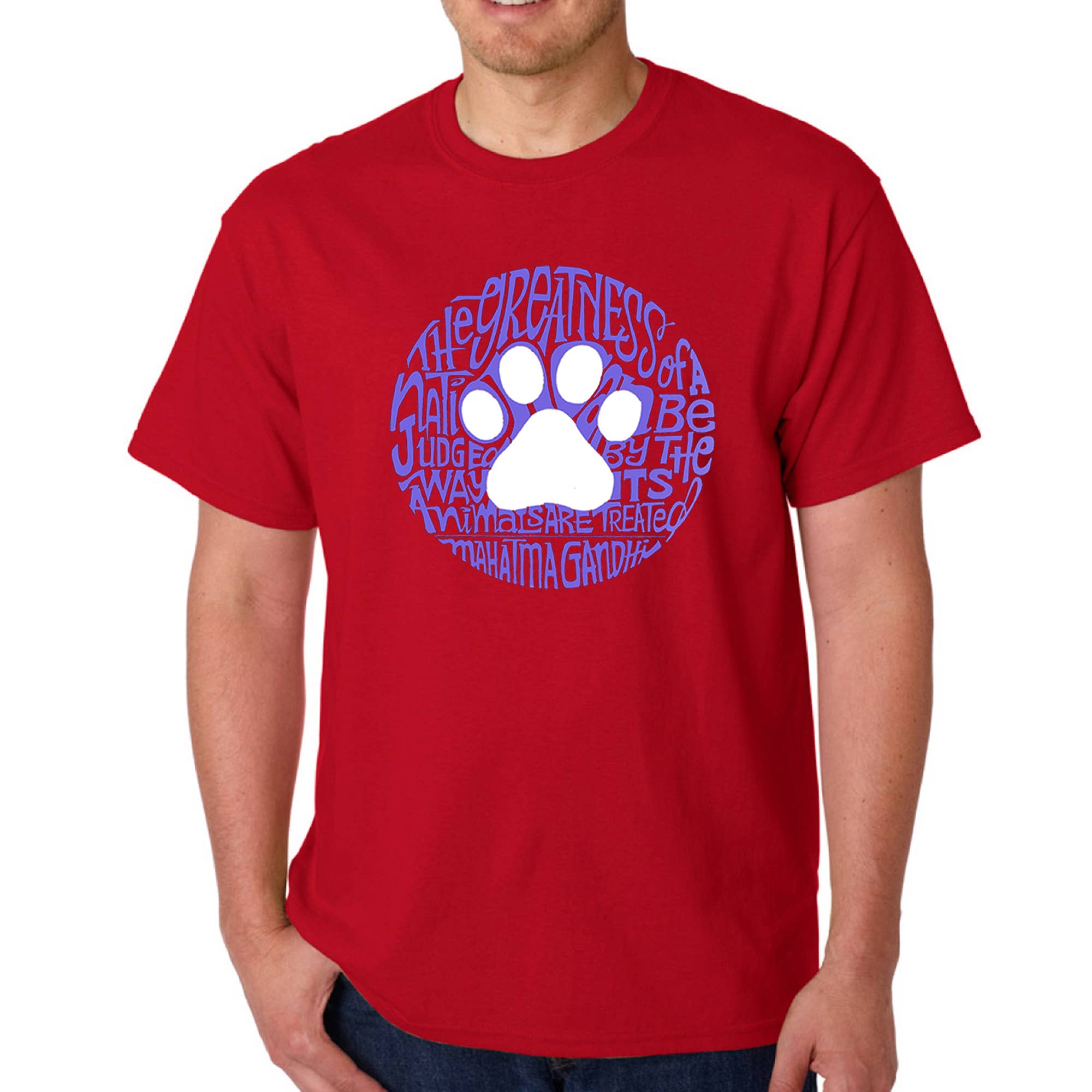 LA Pop Art - Wholesale Screen Printed T-Shirt - Men's - LA Pop Art Men's Word Art T-shirt - Gandhi's Quote7