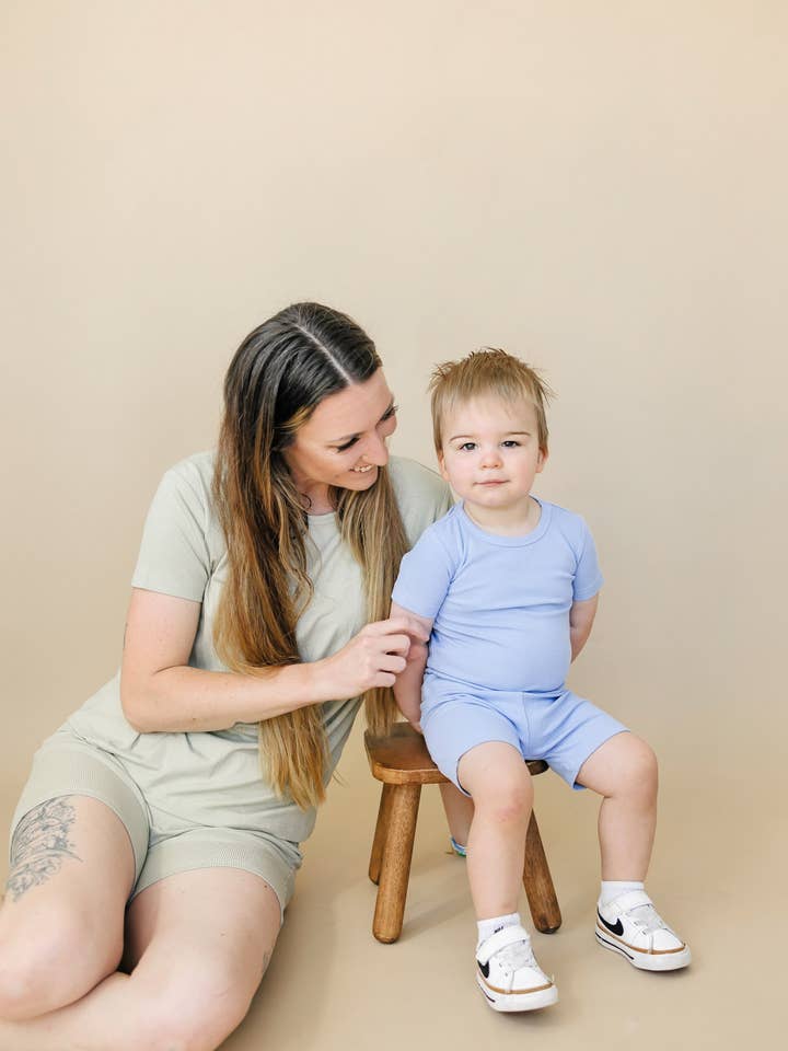 Little Joy Co. - Wholesale Sleepwear Set - Kids - Solid Ribbed Bamboo 2pc Pajamas Baby Toddler Kids PJs Spring