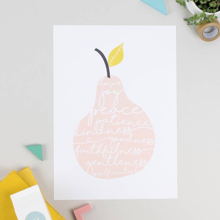 Ooh I Iike that Design – wholesale Art print – Fruit of the Spirit Pink Pear Poster Print (Copy)1