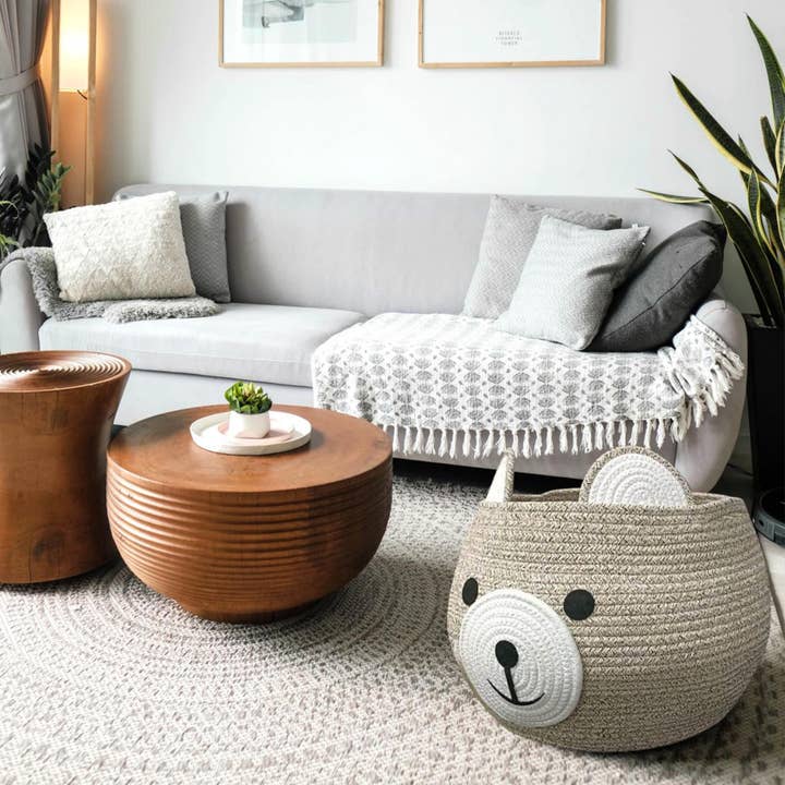 w design - Wholesale Basket - Kids & Baby - Cute Bear Cotton Rope Basket XL (19 D X 13 H)5