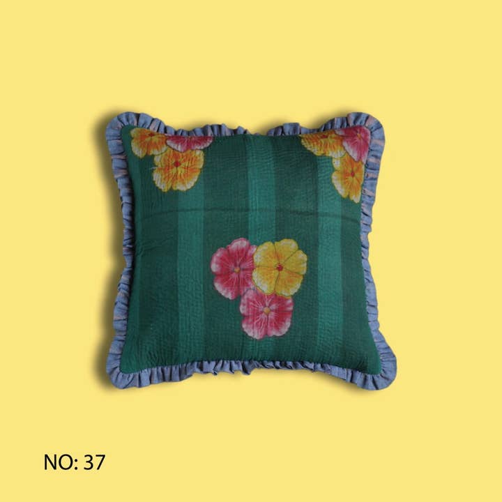 Annahmol - Wholesale Throw Pillow Cover - One of a Kind Vintage Kantha & Ikat Pillow 243