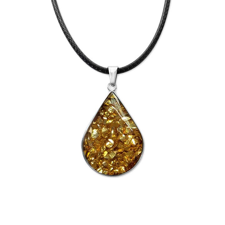 Fool's Gold Crystal Necklace | St. Patrick's Day Pendant for wholesale by O Yeah Gifts