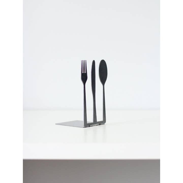 Highland Ridge | Handmade Home Decor – wholesale Bookend – Fork Knife Spoon Kitchen Cookbook Bookend1