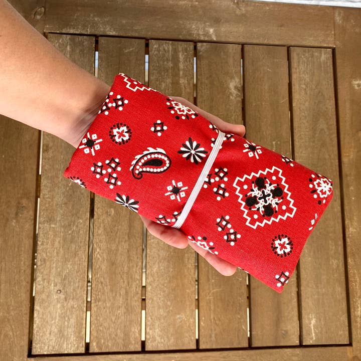 CaSo Creative Designs - Wholesale Tote Bag - Women's - Foldable Canvas Tote Bag - Red Bandana
