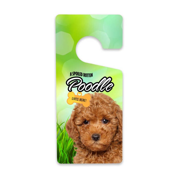Poodle Door Hanger for wholesale by Real Cool Stickers & Stuff
