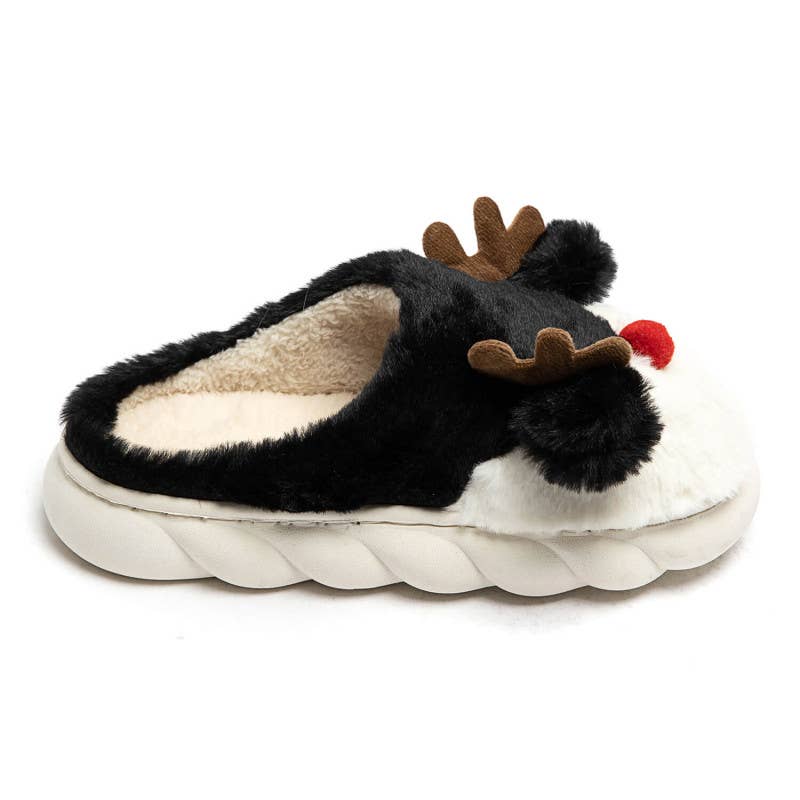 idealshoes – wholesale Tofflor - Dam – Tofflor med renmotiv, storlekar 36–41, 12 par per paket5