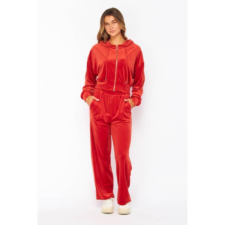HiteJeans - Wholesale Lounge set – Women's - VELOUR ZIP UP HOODIE PANTS SET12