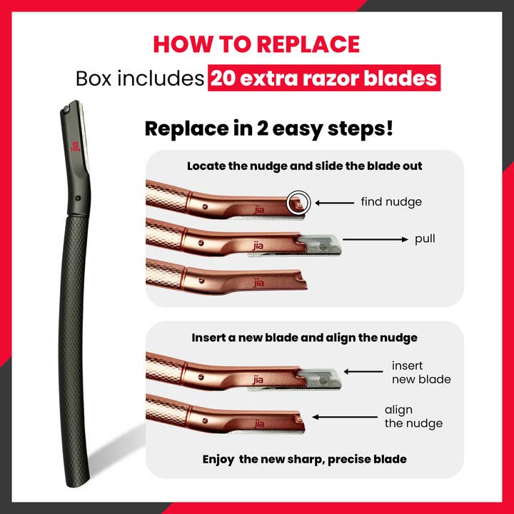 jia Personal Care - Wholesale Razor - Jia Dermaplane Facial Metal Razor - Black Sapphire3