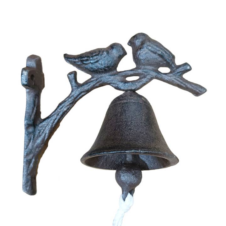 Glocke aus Gusseisen, 2 Birdy Chatting, 15,2 x 15,2 cm für den Großhandel von inVintage