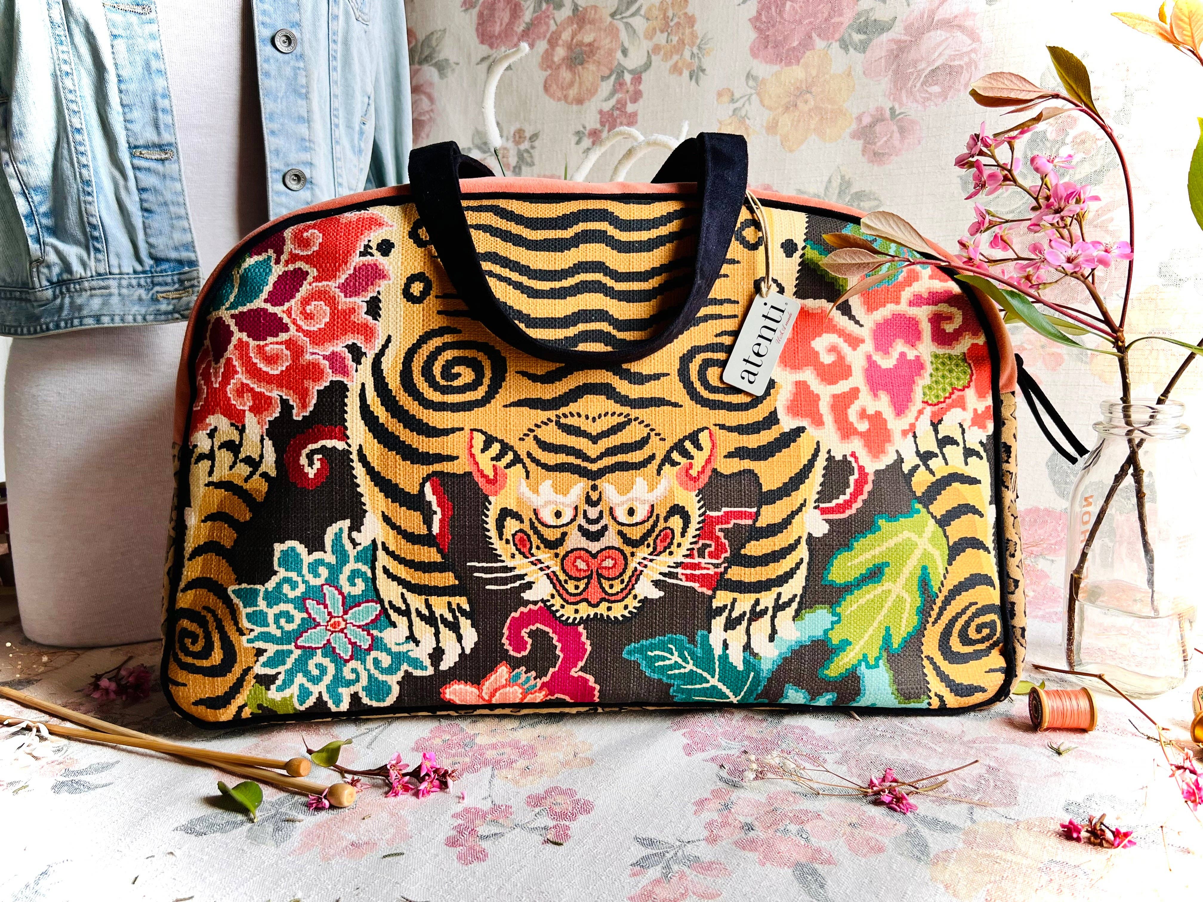 Atenti - Venta al por mayor Bolsa de viaje - Mujer - Le Tigre Overnighter-Atenti USA hecho a mano, bolso de fin de semana, bolsa de viaje15