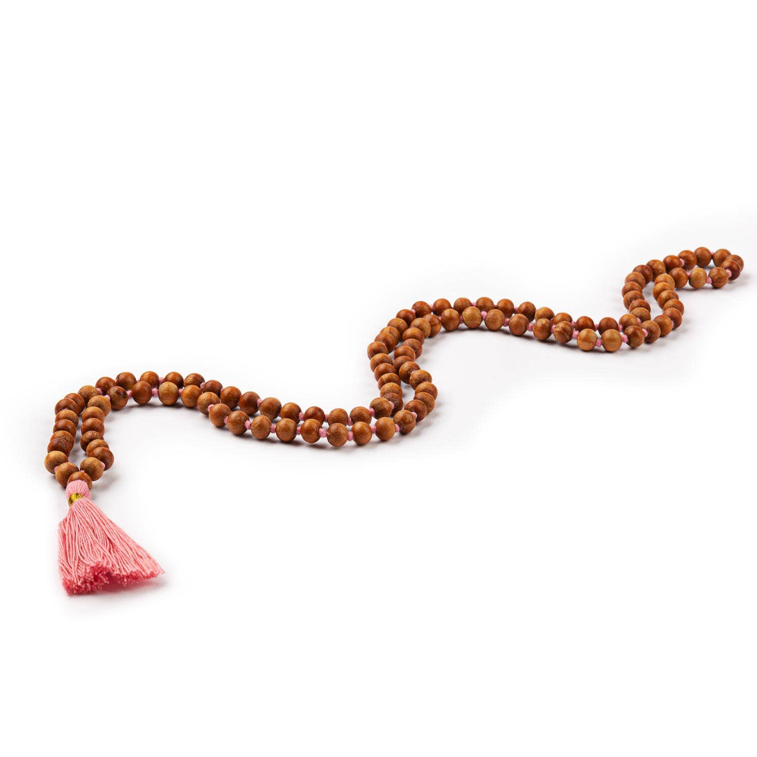 Bodynova - Wholesale Prayer Beads Necklace - Mala Yoga necklace with sandalwood scent, coloured tassel, 1089