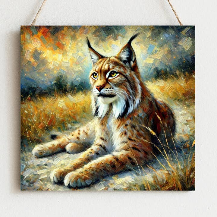 Lynx - Mini Décoration Murale - 55x55 mm - Petite œuvre d'art pour la vente par frostedgrey