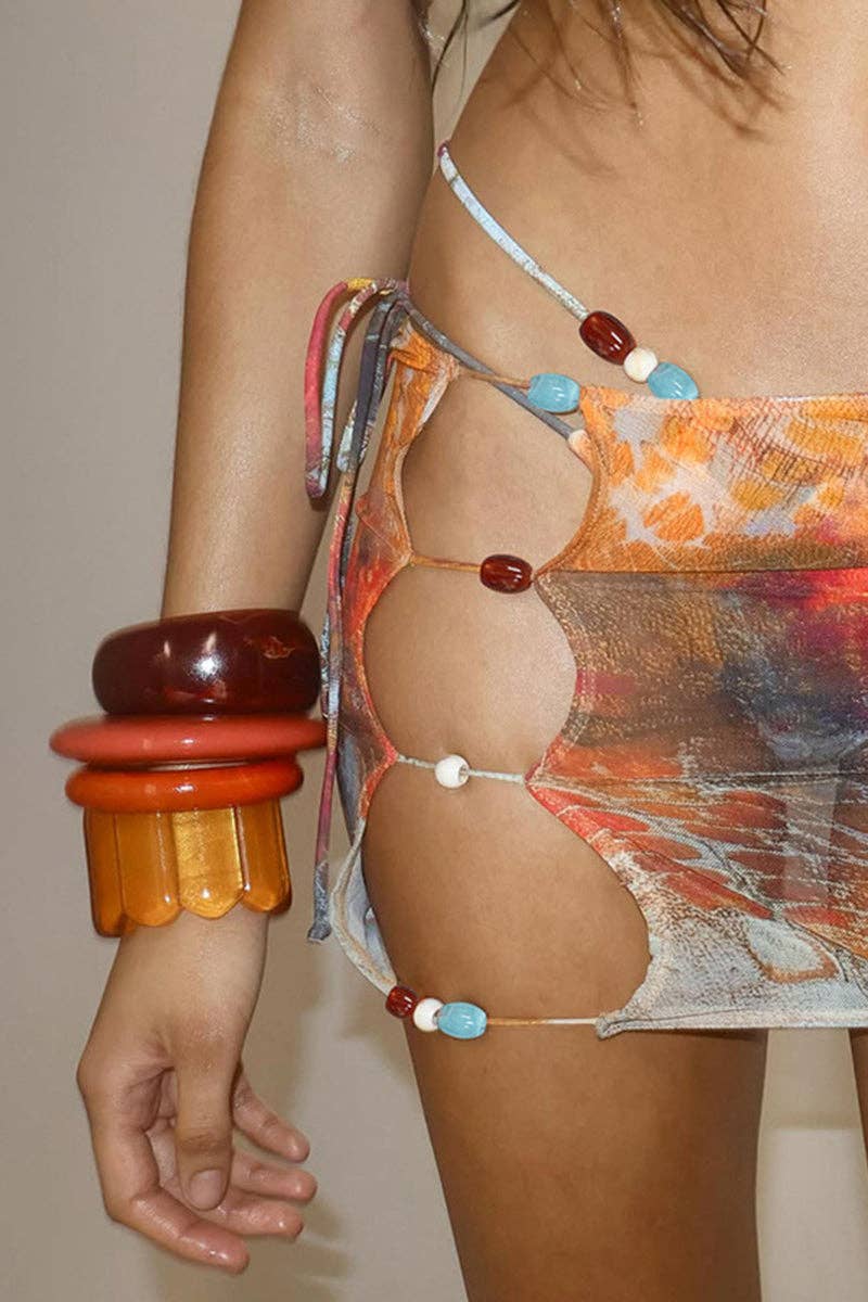 MEHRFACH Zweiteiliges Bade-Set mit Trägern und Batikmuster für den Großhandel auf Faire3