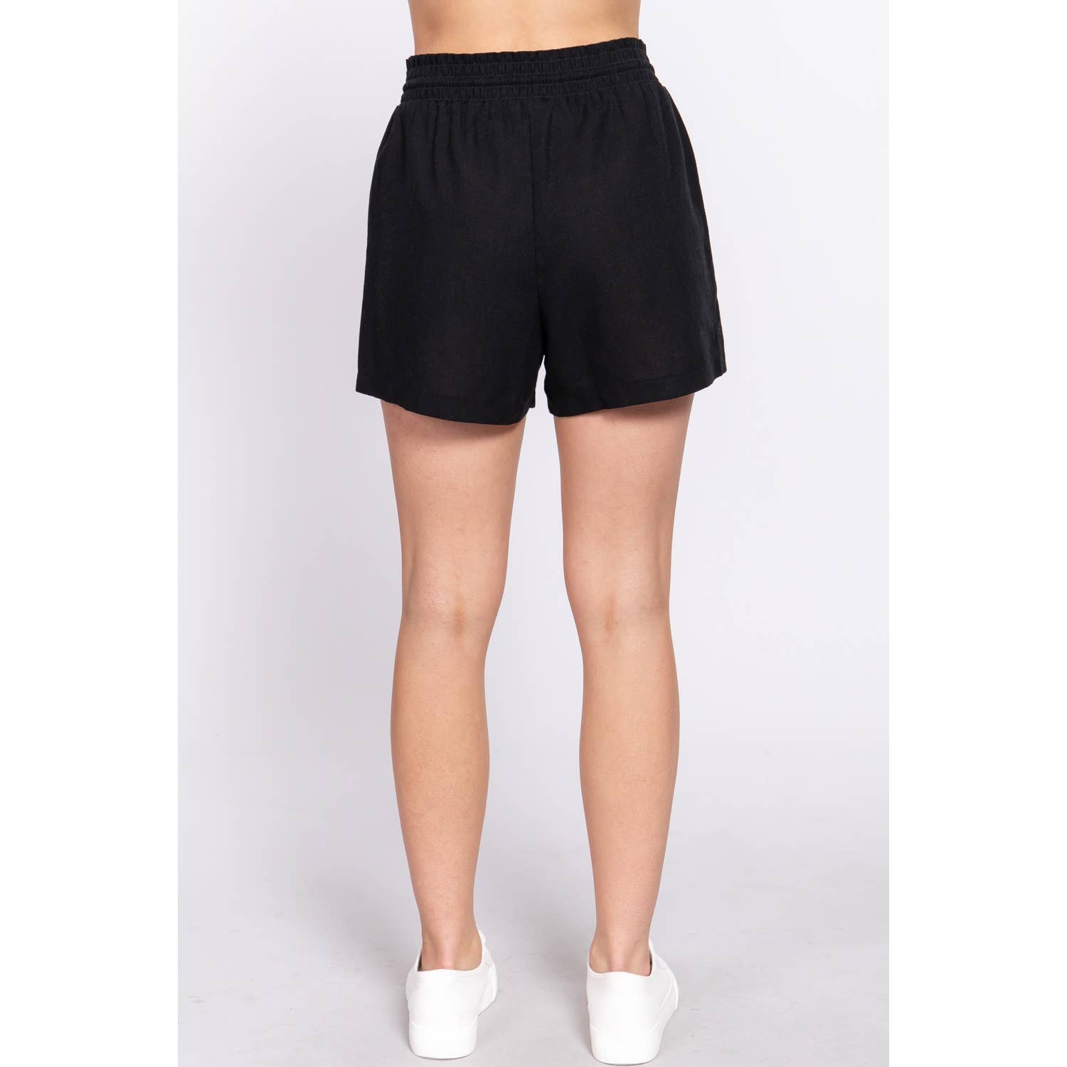 Paperdoll - Wholesale Korte broeken - Dames - LINNEN KORTE BROEK MET GEROOKTE TAILLE1