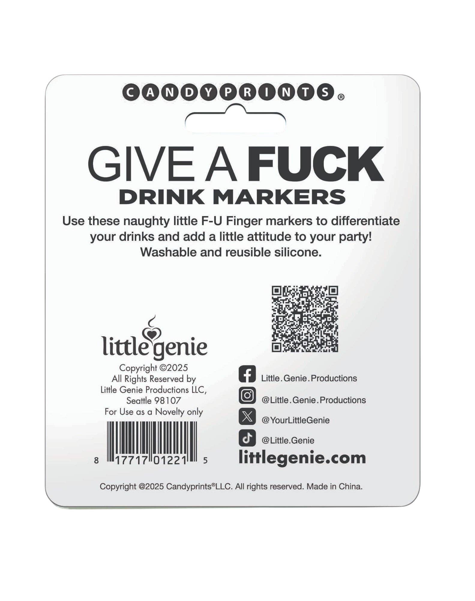 Little Genie Productions - Wholesale Wine/Cocktail Glass Markers - FU Finger Cocktail Markers2