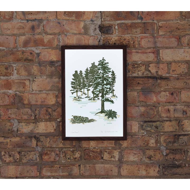 Current Location Press - Wholesale Art Print - White Pines II - Limited Edition Letterpress Print2