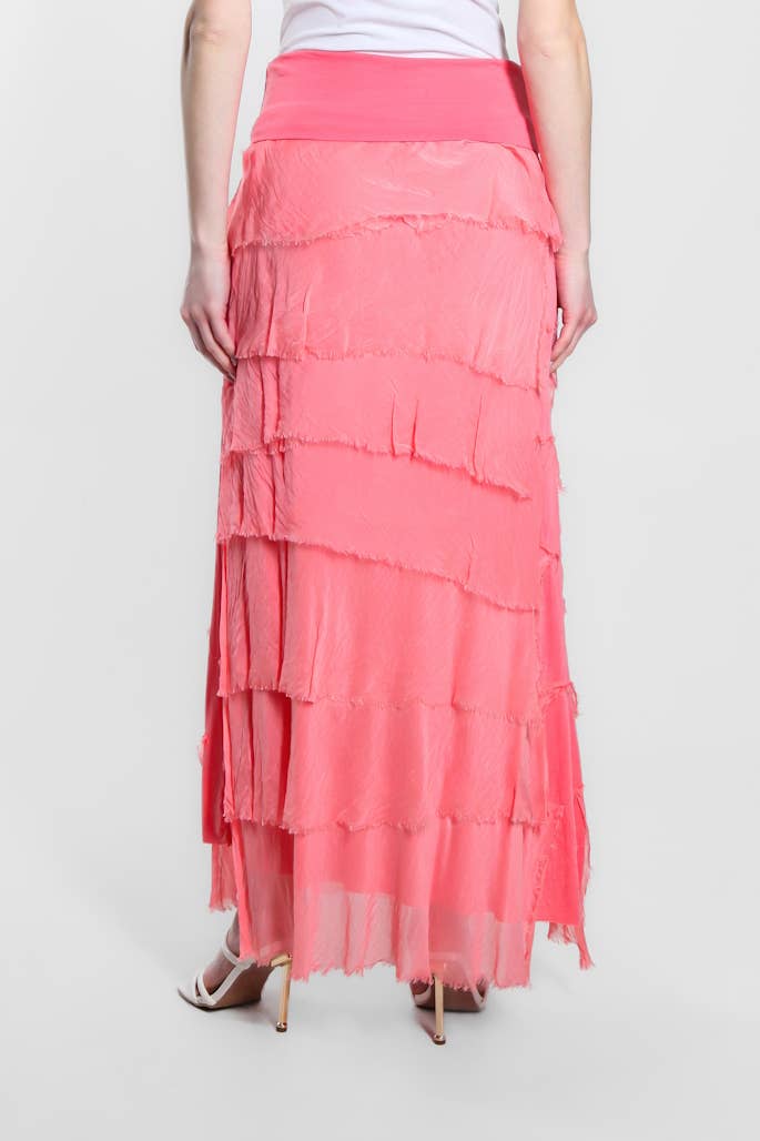 TINA Stephens Italy/Tees By Tina - Wholesale Skirt - Women's - Elisa Silk Ruffle Skirt (SL201)20