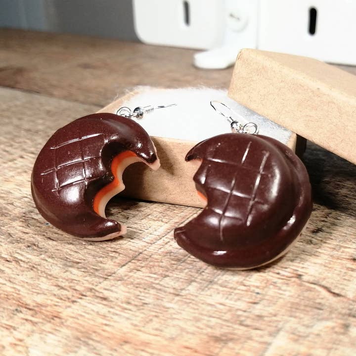 Jaffa Cake Earrings for wholesale by Bratty Bat