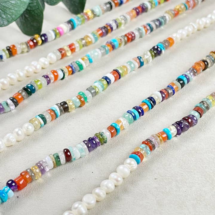 Ewelina Pas Jewelry - Wholesale Beaded/Pearl Necklace - Perla// Pearl Multi Gemstone Beaded Necklace14